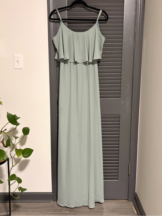 Show Me Your MuMu Dresses & Skirts - Show Me Your Mumu Caitlin Ruffle Maxi Dress in sage green color